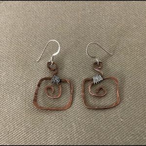 Copper & silver earrings